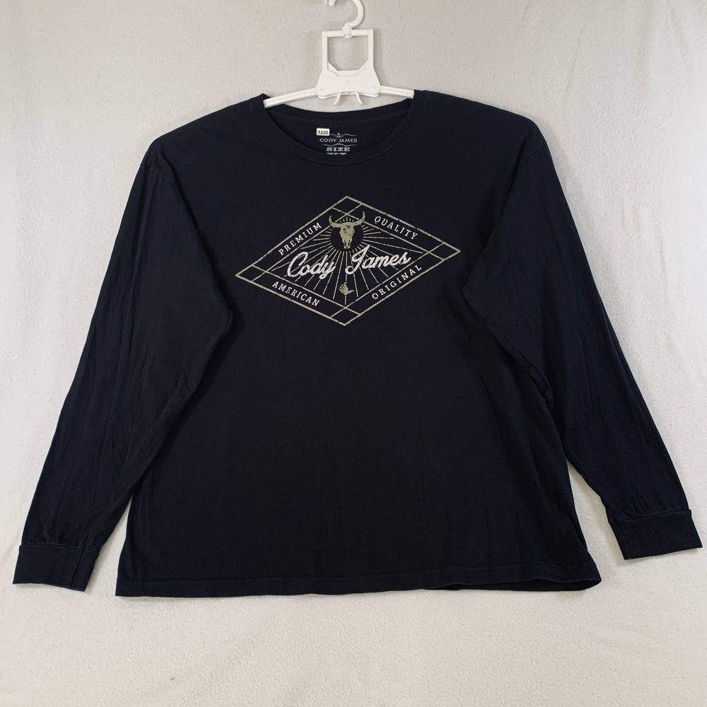 Cody James Men's XL‎ Black Long Sleeve Graphic T Shirt Bull Premium Quality